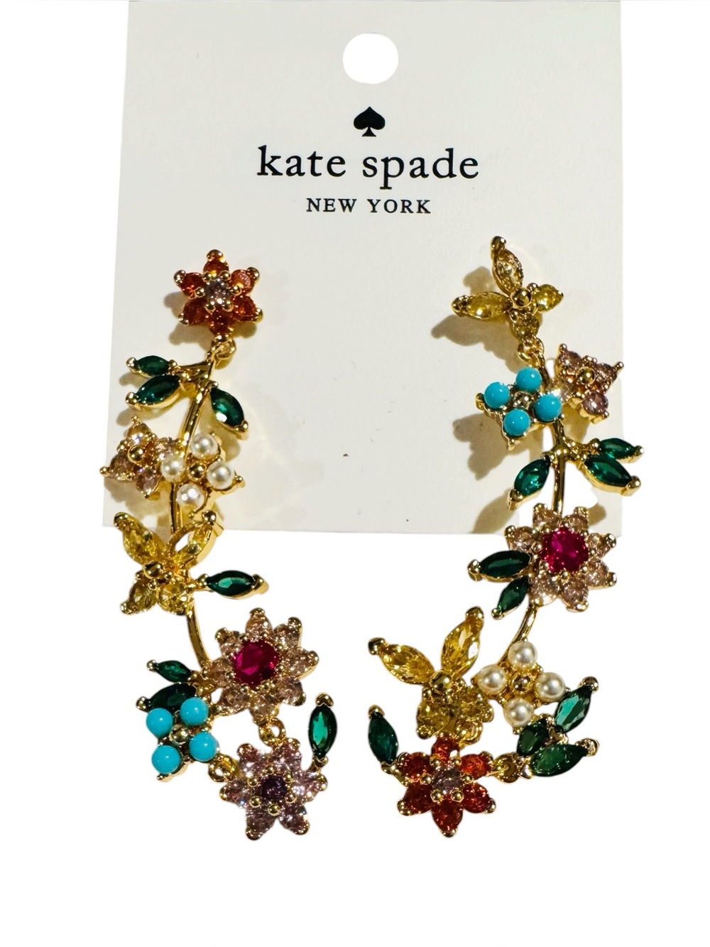Kate Spade | New Bloom Statement Earrings - Whimsical Garden Party Colorful- NWT - Picture 2 of 6